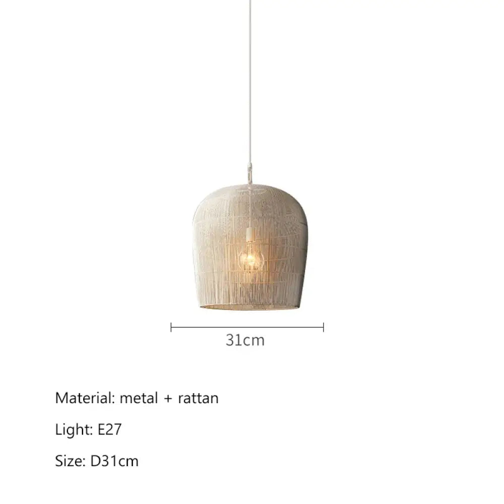 Japanese LED Rattan Pendant Light | Dining Room Lighting