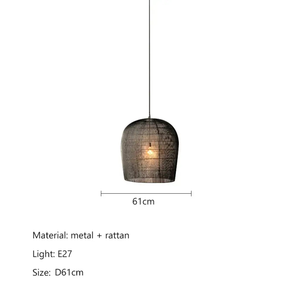 Japanese Wabi-Sabi Wind Handmade Rattan LED Pendant Lights - Illuminate Your Dining Room, Bar, Bedroom, and More with Rustic Elegance