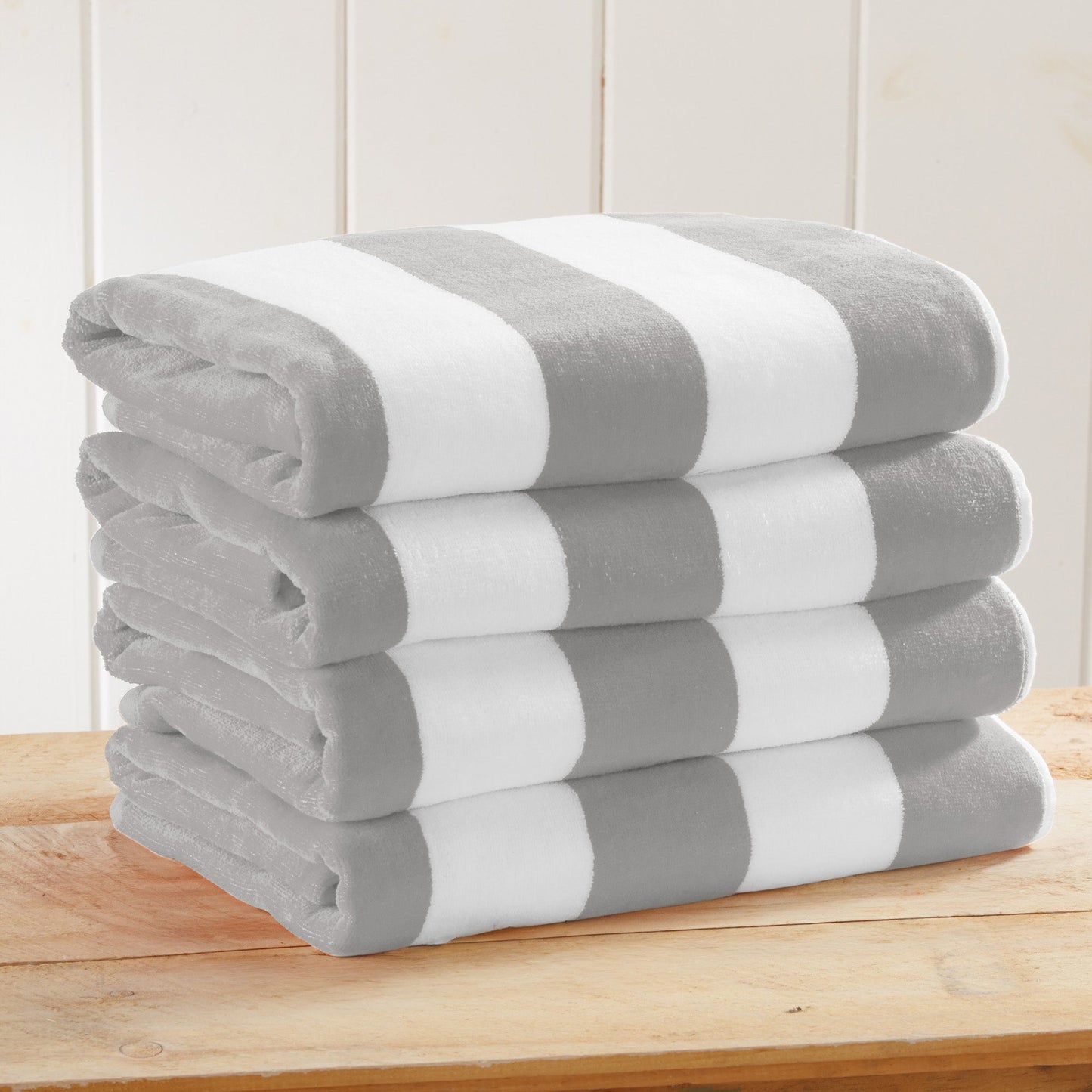 Cotton Velour Cabana Stripe Beach Towel - Novia Collection.