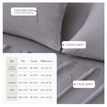 Viscose from Bamboo & Cotton Blend Jersey Knit Sheets