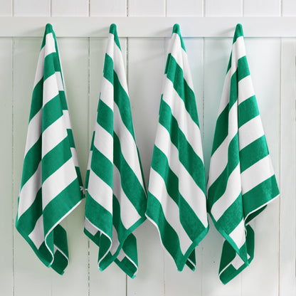 Cotton Velour Cabana Stripe Beach Towel - Novia Collection.