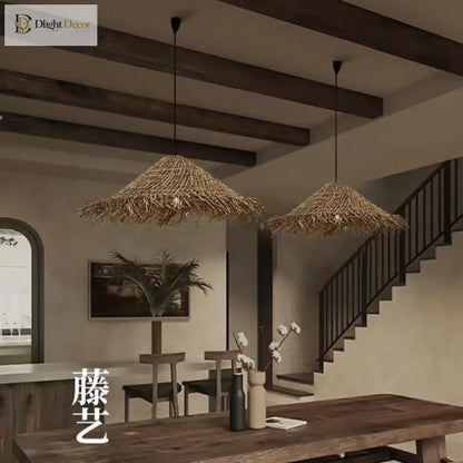 Kaia Rattan Pendant Light | Modern Dining Room Lighting
