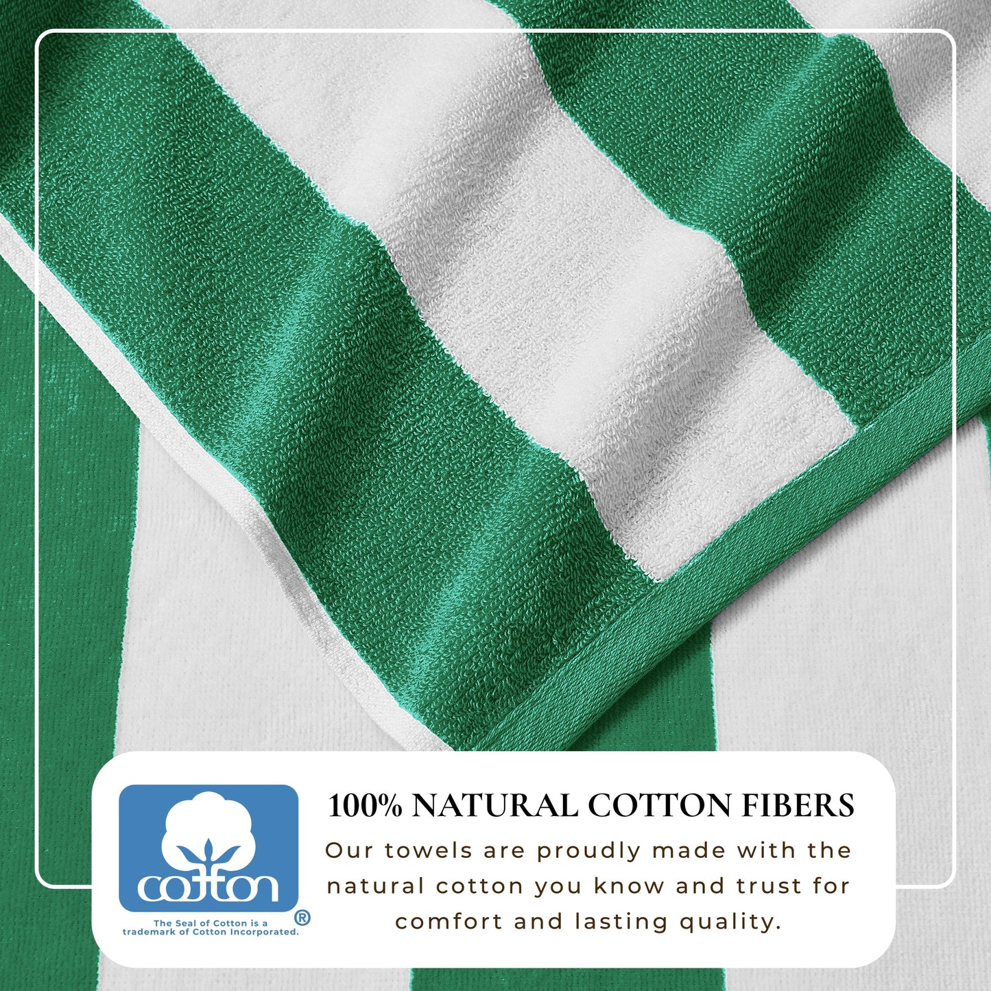 Cotton Velour Cabana Stripe Beach Towel - Novia Collection.