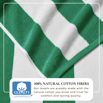 Cotton Velour Cabana Stripe Beach Towel - Novia Collection.