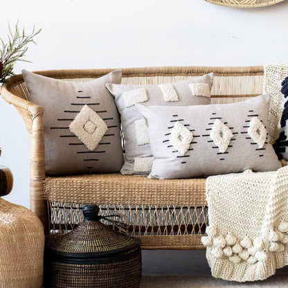 Khanya Throw Pillow in Grey and White