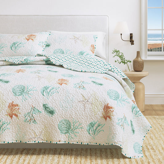 Coastal Quilt Set for Relaxed Bedroom Styling