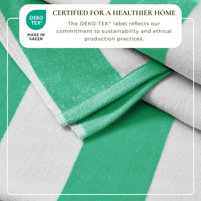 Cotton Velour Cabana Stripe Beach Towel - Novia Collection.
