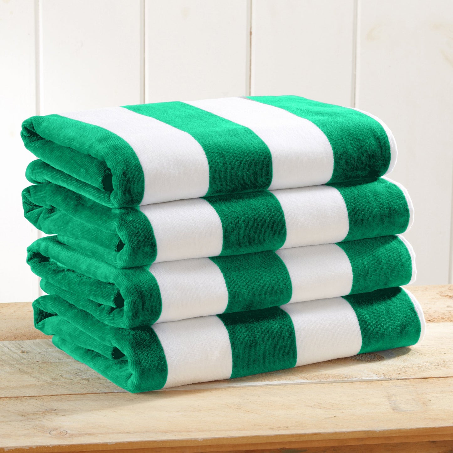 Cotton Velour Cabana Stripe Beach Towel - Novia Collection.