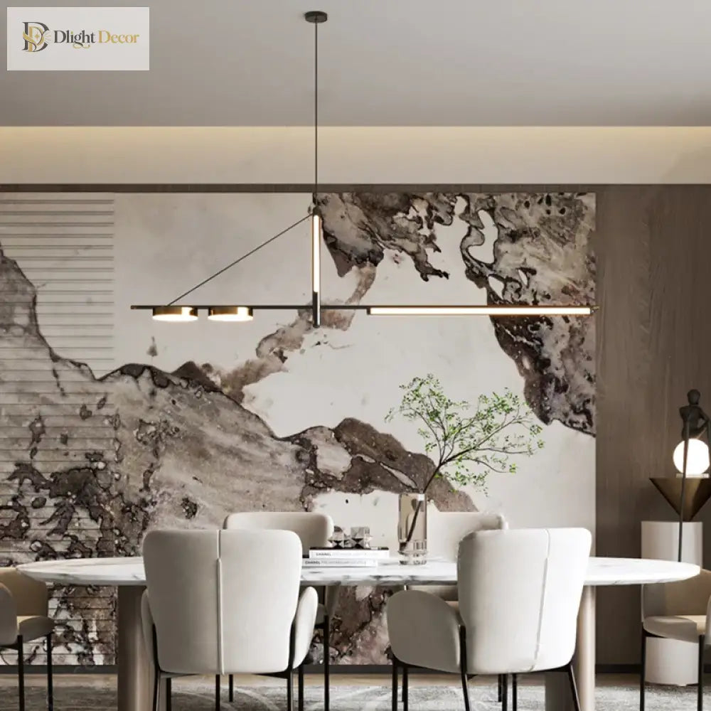 LED Black Chandelier | Modern Kitchen Island Lighting