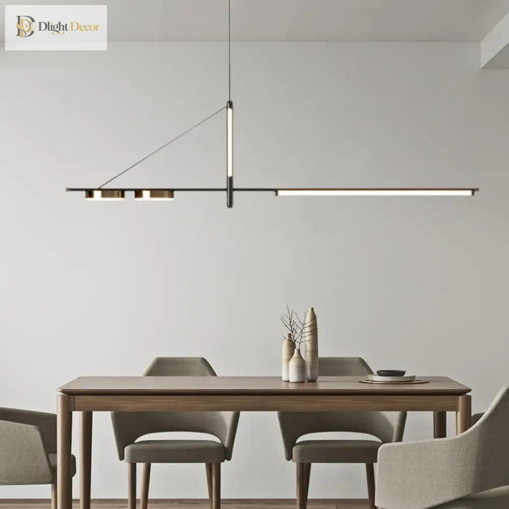 LED Black Chandelier | Modern Kitchen Island Lighting