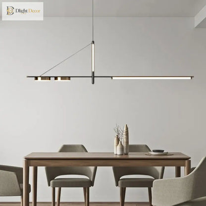 LED Black Chandelier | Modern Kitchen Island Lighting