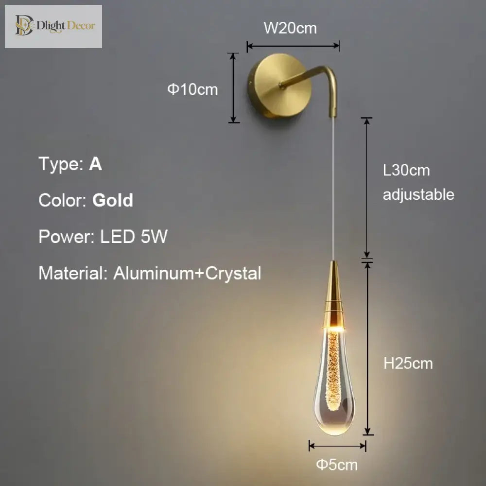 LED Crystal Wall Sconce | Bedroom & Bedside Lighting