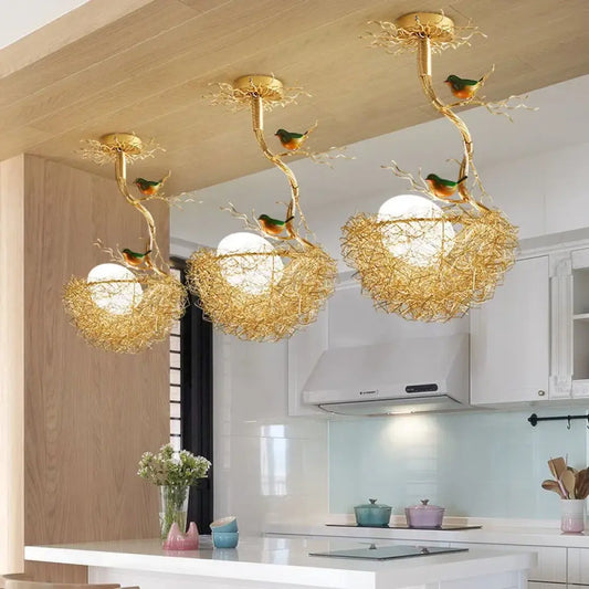 LED Modern Gold Ceiling Light | Kitchen Island Lighting