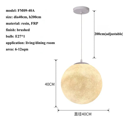 LED Modern Moon Chandelier | Kitchen Island Home Lighting