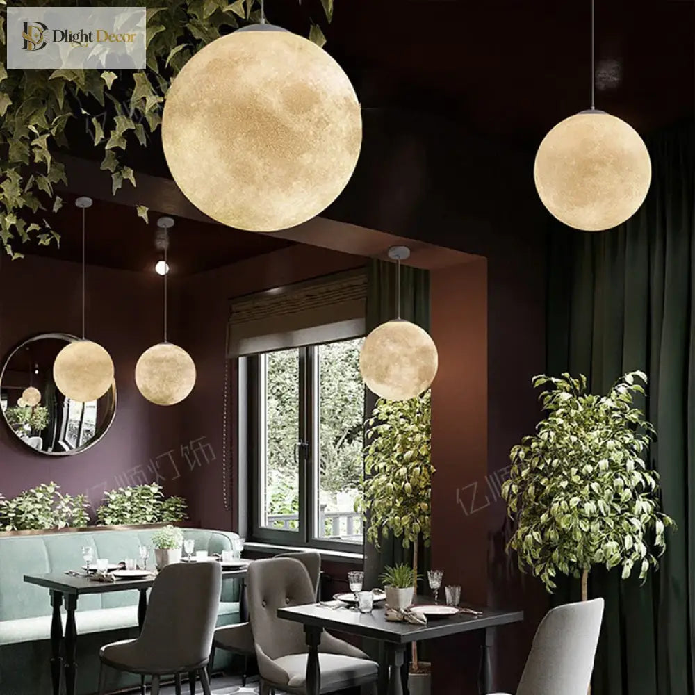 LED Modern Moon Chandelier | Kitchen Island Home Lighting