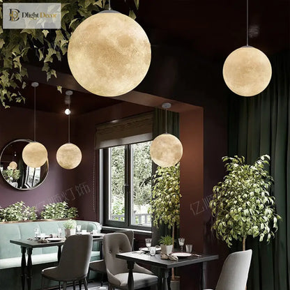 LED Modern Moon Chandelier | Kitchen Island Home Lighting