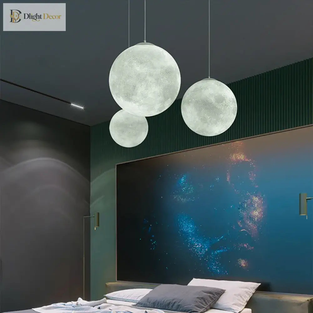 LED Modern Moon Chandelier | Kitchen Island Home Lighting