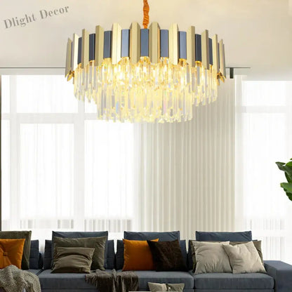 LED Modern Stainless Steel Crystal Chandeliers - Elegant Home Lighting for Foyers and Entrances