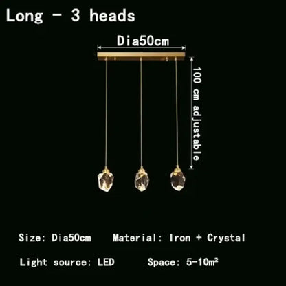 LED Nordic Crystal Chandelier | Kitchen Island Lighting
