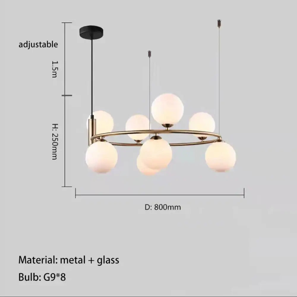 LED Nordic Glass Chandelier | Modern Bedroom Lighting