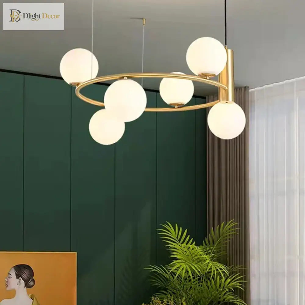 LED Nordic Glass Chandelier | Modern Bedroom Lighting