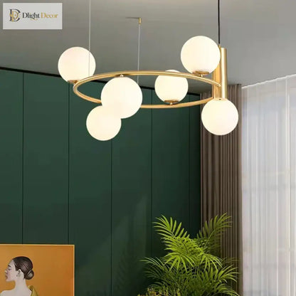 LED Nordic Glass Chandelier | Modern Bedroom Lighting