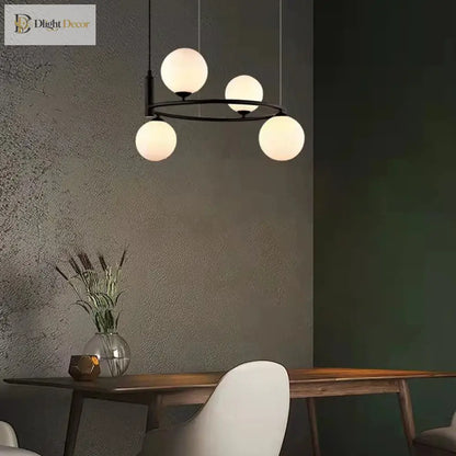 LED Nordic Glass Chandelier | Modern Bedroom Lighting