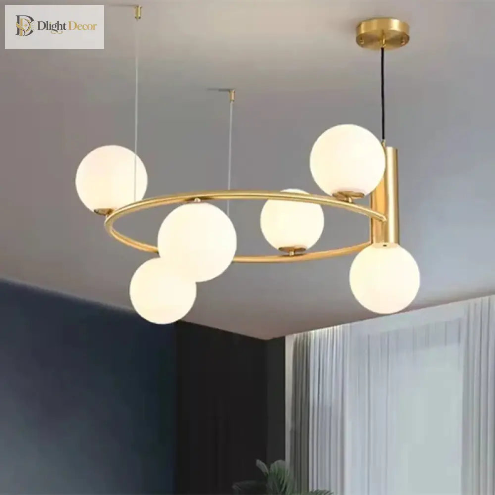 LED Nordic Glass Chandelier | Modern Bedroom Lighting