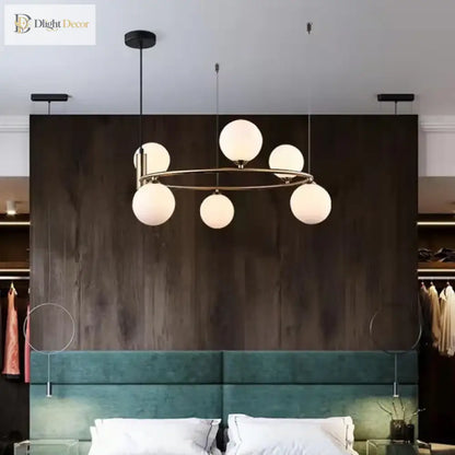 LED Nordic Glass Chandelier | Modern Bedroom Lighting