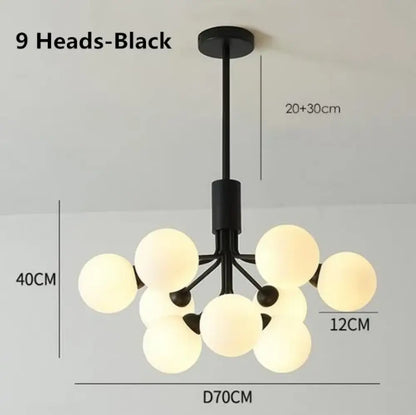 LED Nordic Glass Gold Chandelier | Kitchen Island Lighting