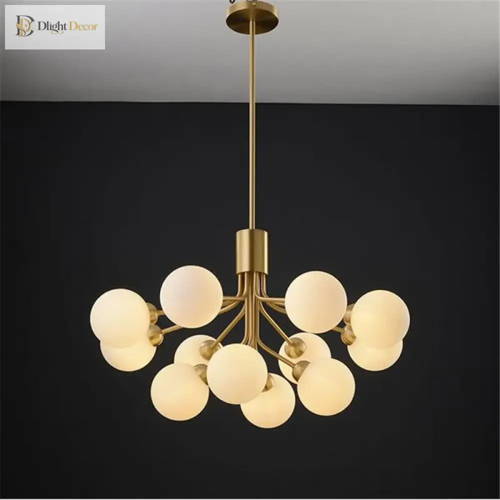 LED Nordic Glass Gold Chandelier | Kitchen Island Lighting