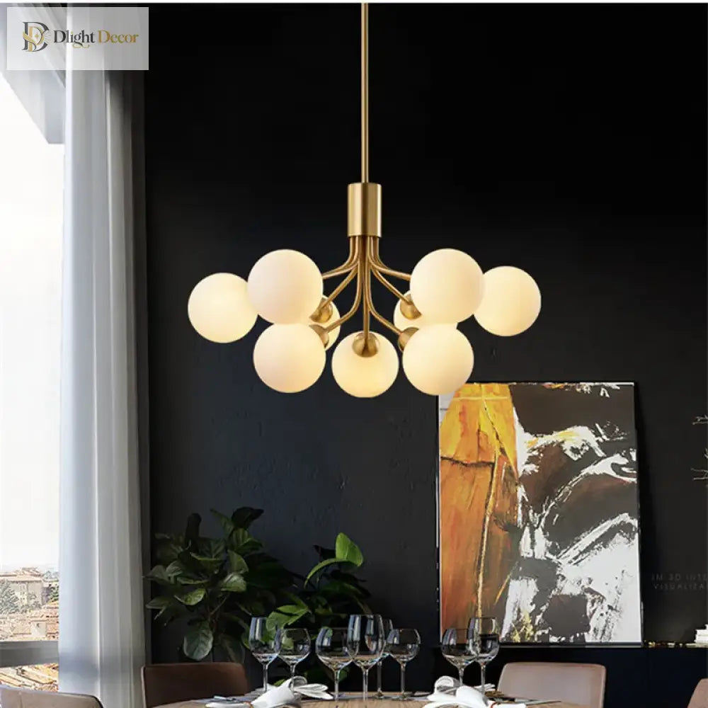 LED Nordic Glass Gold Chandelier | Kitchen Island Lighting