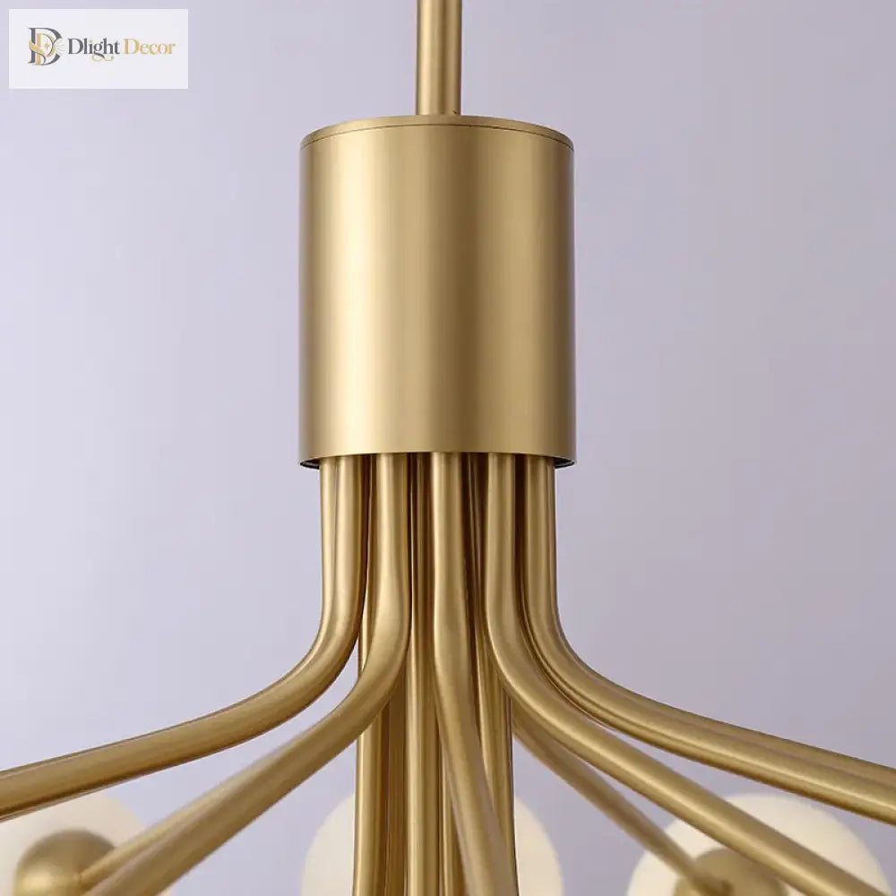 LED Nordic Glass Gold Chandelier | Kitchen Island Lighting