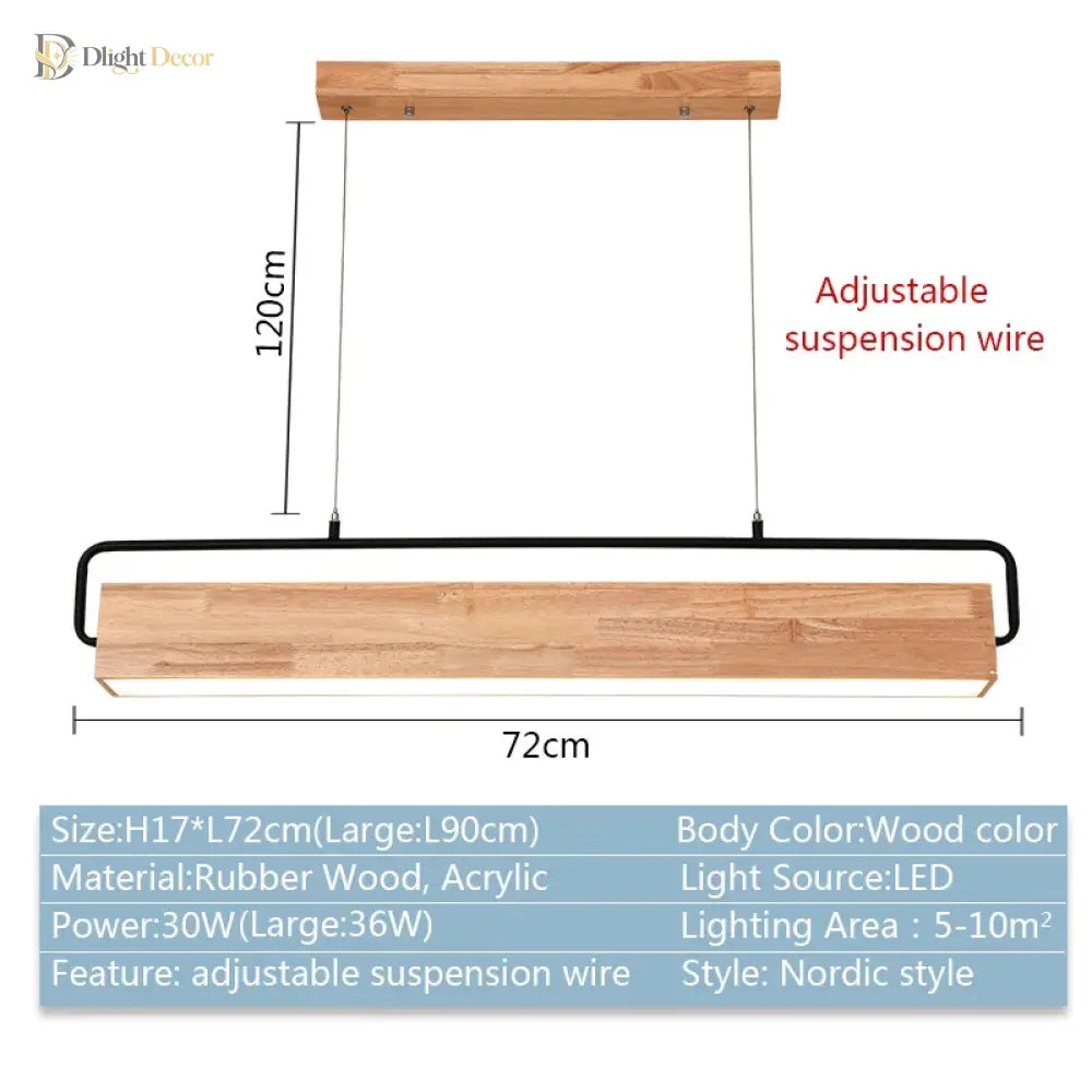 LED Nordic Wood Pendant Light | Kitchen Island Lighting