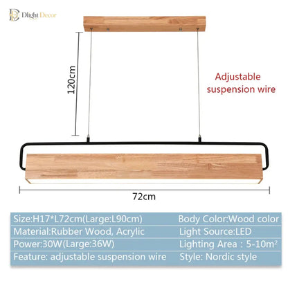 LED Nordic Wood Pendant Light | Kitchen Island Lighting