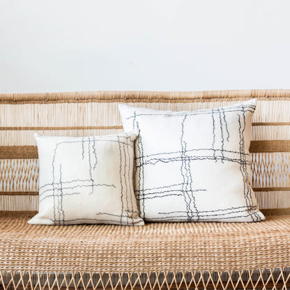 Linear Organic Wool and Silk Throw Pillow