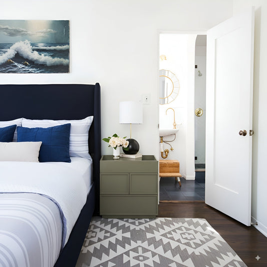 White Luca Nightstand: Elegant Bedroom Storage with Drawers