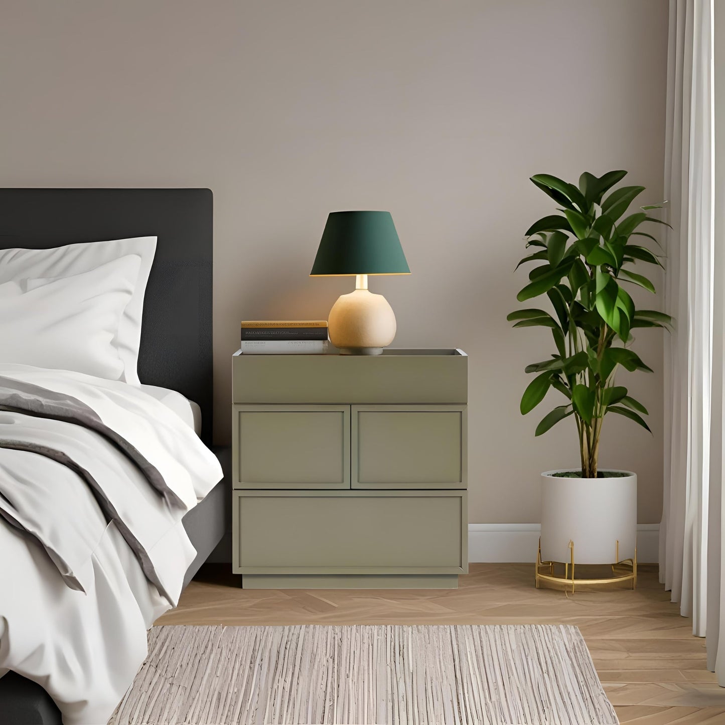 Luca Nightstand, Olive Green
