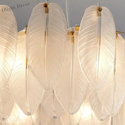 Luxurious Nordic LED Chandeliers - Gold Art Decor Feather Design - Ideal for Living Rooms, Dining Rooms, Bedrooms, and Kitchens