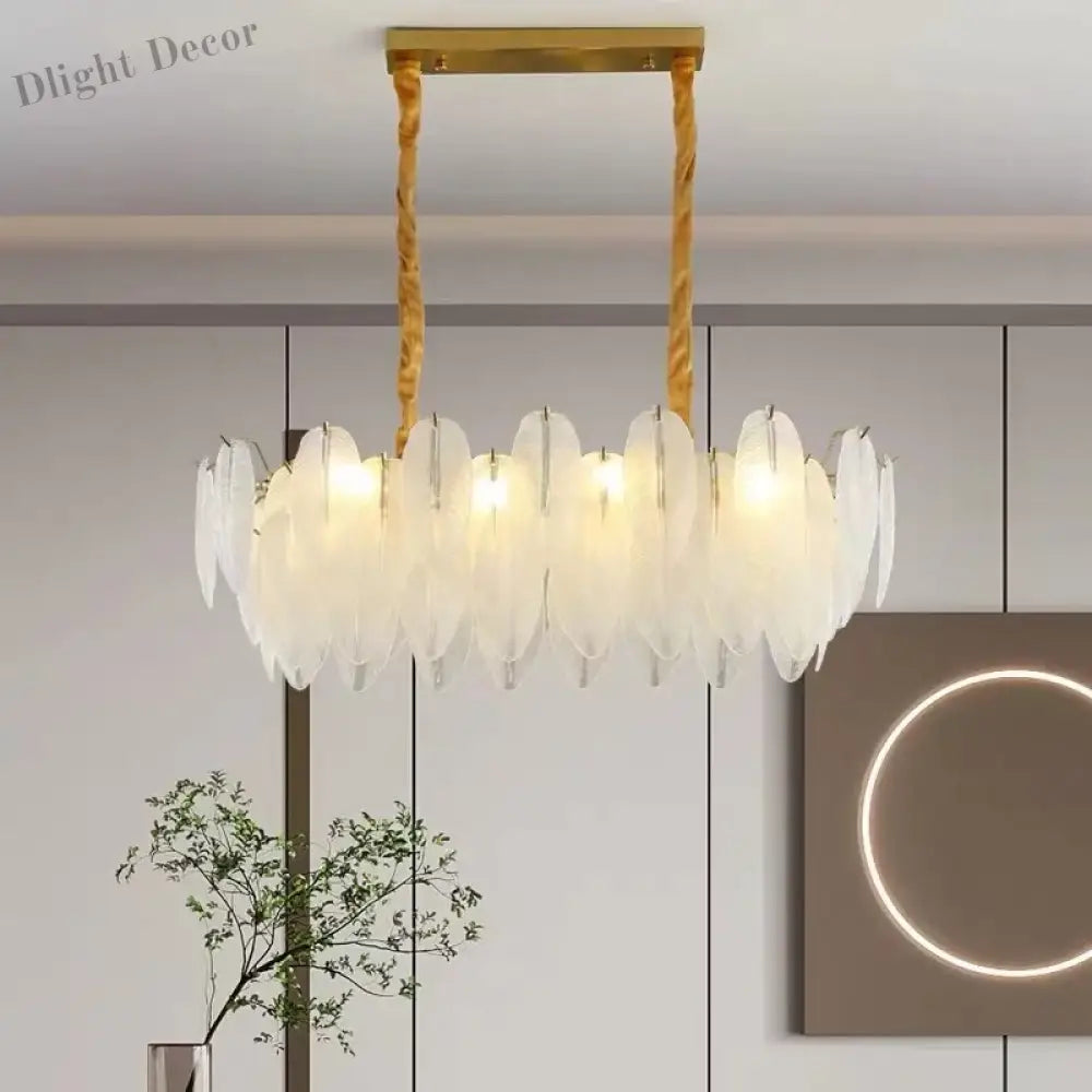 Luxurious Nordic LED Chandeliers - Gold Art Decor Feather Design - Ideal for Living Rooms, Dining Rooms, Bedrooms, and Kitchens