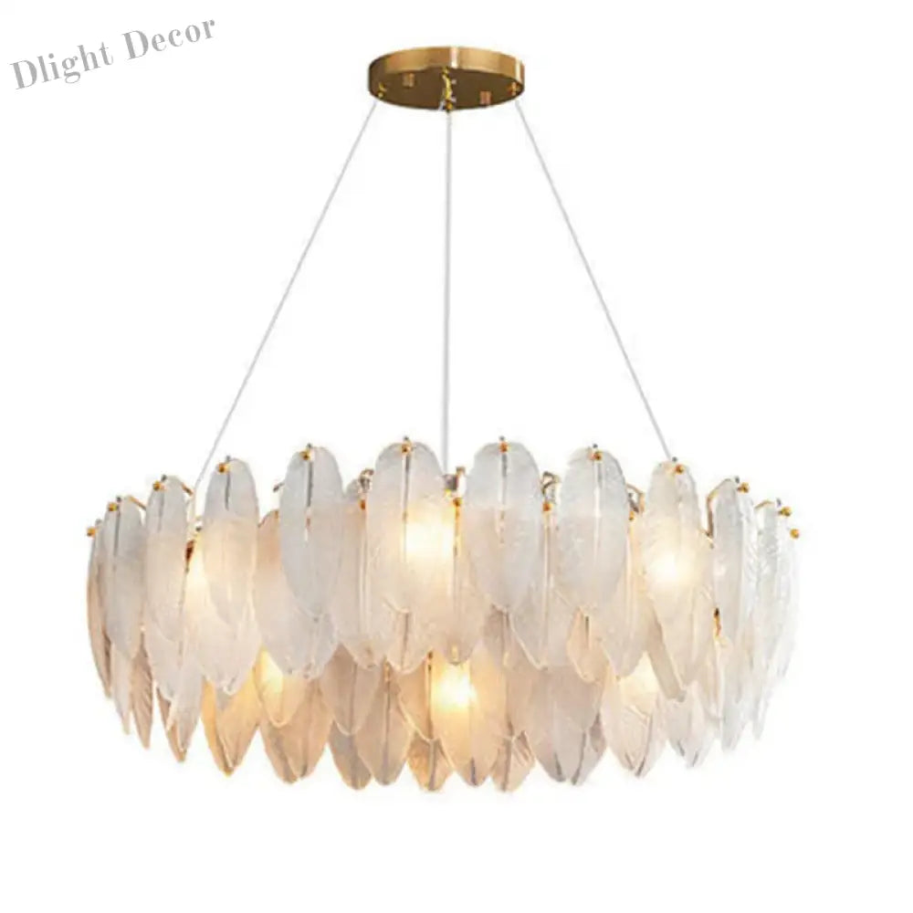 Luxurious Nordic LED Chandeliers - Gold Art Decor Feather Design - Ideal for Living Rooms, Dining Rooms, Bedrooms, and Kitchens