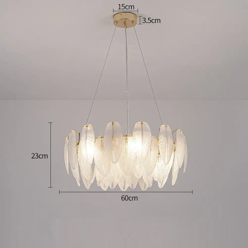 Luxurious Nordic LED Chandeliers - Gold Art Decor Feather Design - Ideal for Living Rooms, Dining Rooms, Bedrooms, and Kitchens