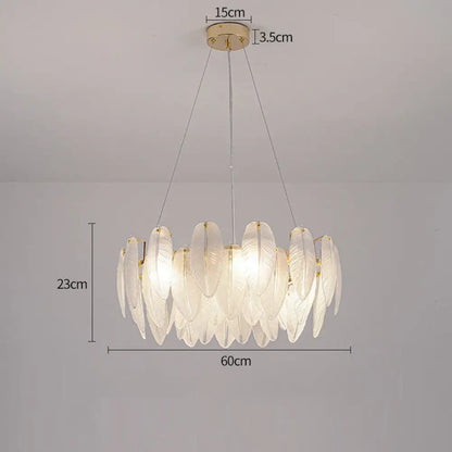 Luxurious Nordic LED Chandeliers - Gold Art Decor Feather Design - Ideal for Living Rooms, Dining Rooms, Bedrooms, and Kitchens