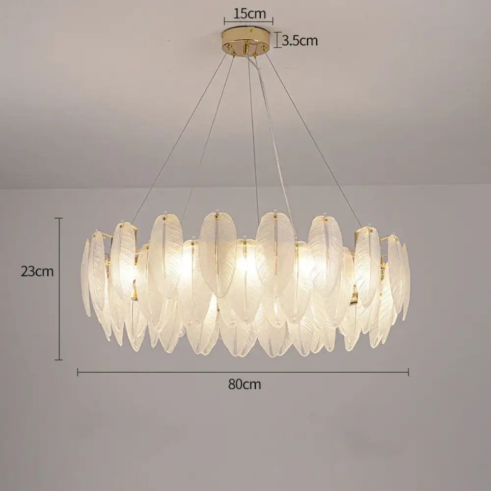 Luxurious Nordic LED Chandeliers - Gold Art Decor Feather Design - Ideal for Living Rooms, Dining Rooms, Bedrooms, and Kitchens