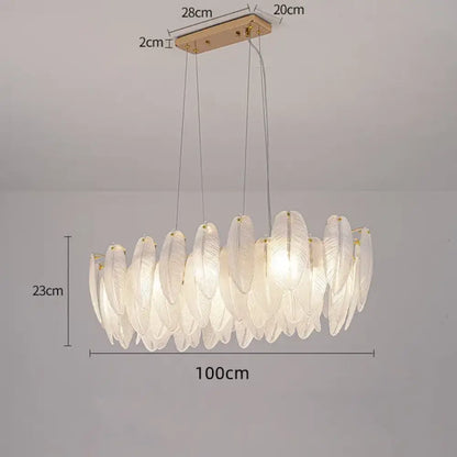 Luxurious Nordic LED Chandeliers - Gold Art Decor Feather Design - Ideal for Living Rooms, Dining Rooms, Bedrooms, and Kitchens