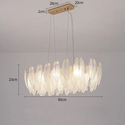 Luxurious Nordic LED Chandeliers - Gold Art Decor Feather Design - Ideal for Living Rooms, Dining Rooms, Bedrooms, and Kitchens