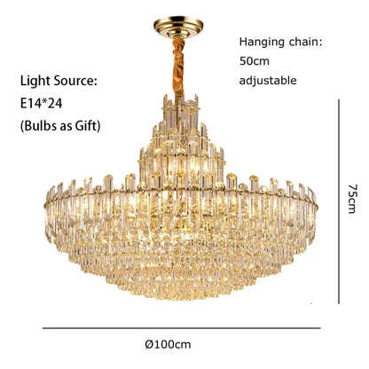 Luxury Gold LED Crystal Pendant Lights - Artistic Ceiling Decor for Maison-Inspired Living Spaces