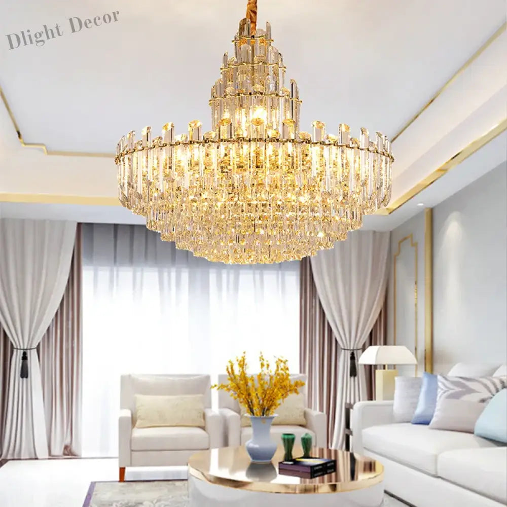 Luxury Gold LED Crystal Pendant Lights - Artistic Ceiling Decor for Maison-Inspired Living Spaces