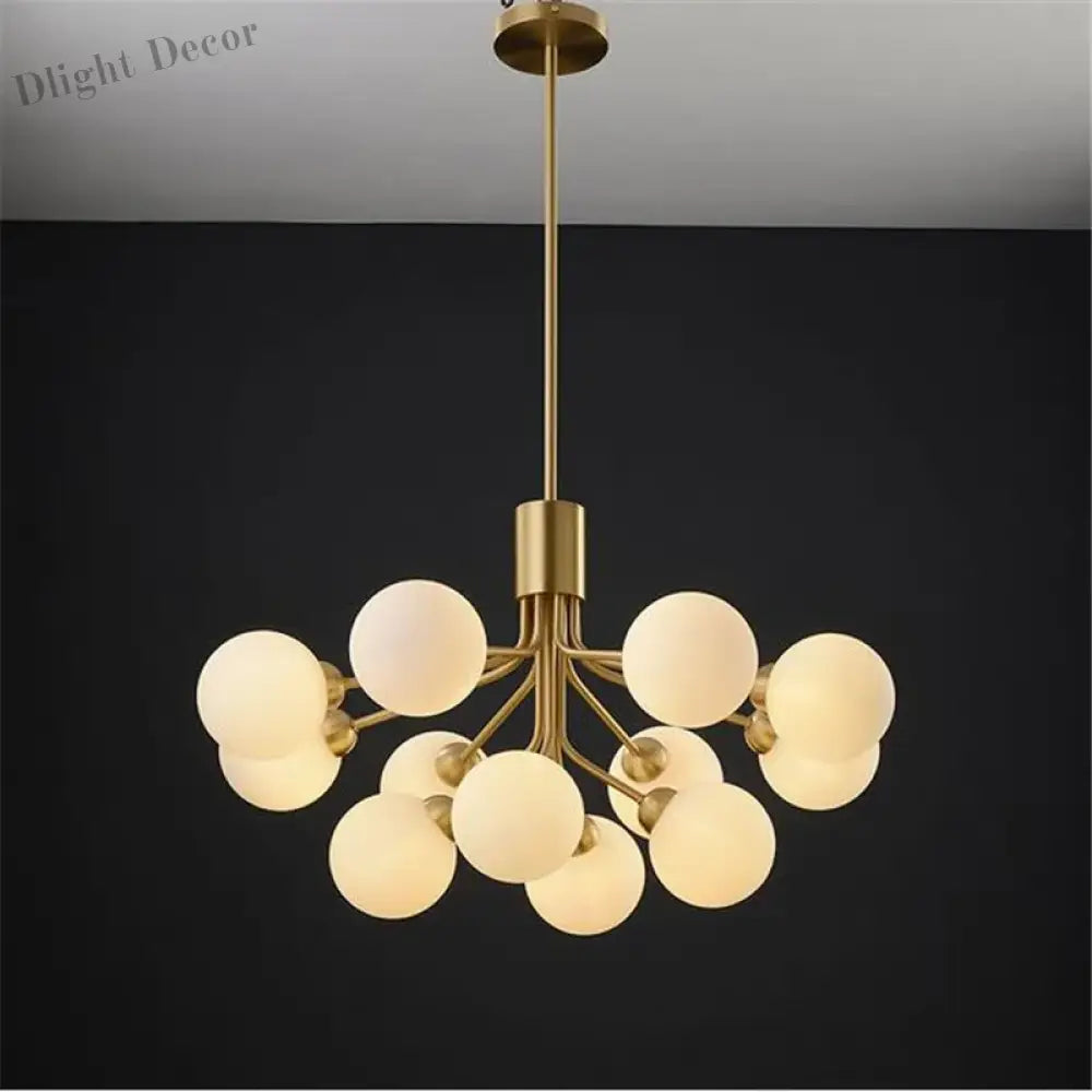 Luxury Gold Nordic Glass Ball Chandelier - LED Magic Bean Apiales Chandeliers for Bedrooms, Kitchens, Dining Rooms, and Cafe Lighting