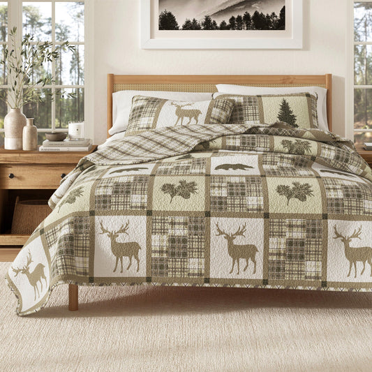 Plaid Quilt Set for Rustic Retreats and All-Season Comfort